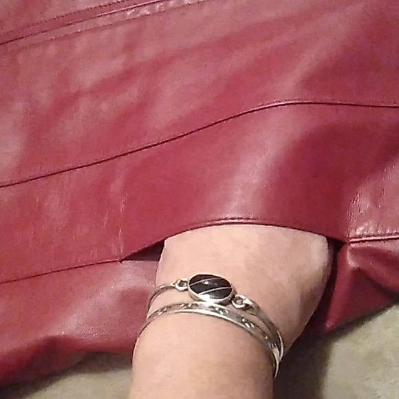 😉 Worthington Red Leather Zip Jacket Size L EUC - Picture 7 of 16